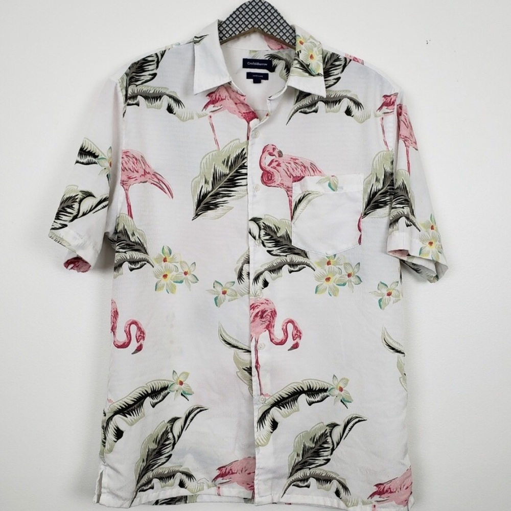 Croft and Barrow Hawaiian Shirt Flamingo Medium